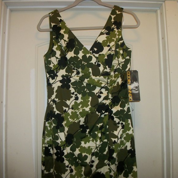 WHITE LOTUS STYLEJUNGLE PRINT DESIGNER NWT DONNA RICCO NEW YORK SHEATHE DRESS 6 - Picture 2 of 7